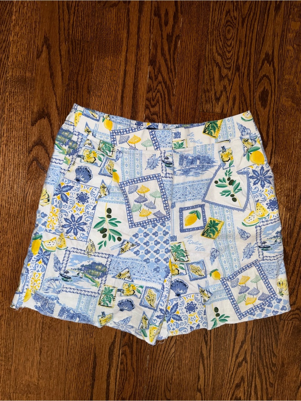 J. Crew Blue and Yellow Citrus Print Women’s Shorts